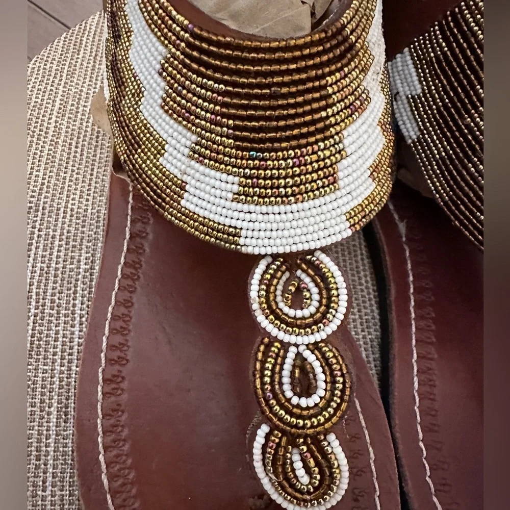 Kujali Beaded Gladiator Sandal! Size 36 , Summer Sandal , Comfortable Sandal